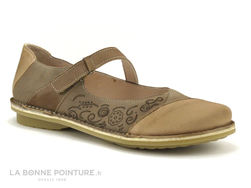 Alce Shoes 9047 Taupe - Ballerine Bride Velcro 1 Alce Shoes 9047 Taupe - Ballerine Bride Velcro