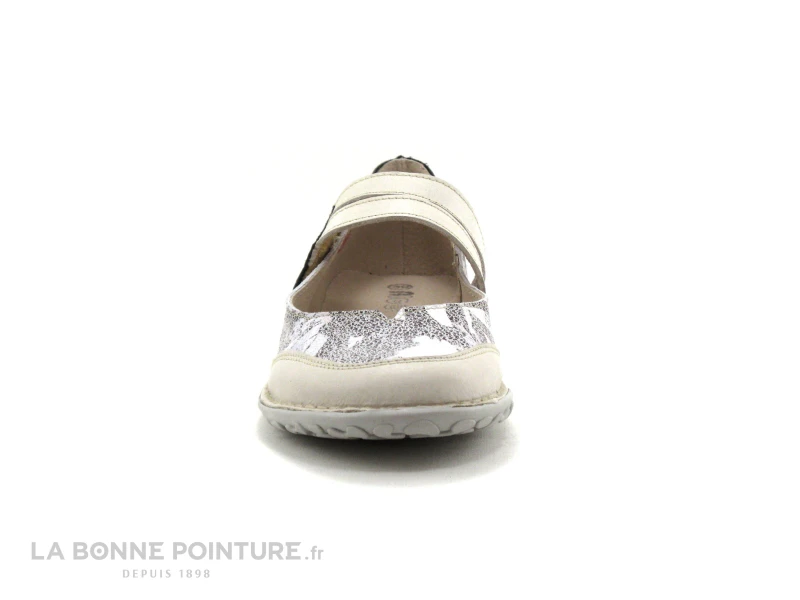 Alce Shoes 9166 - Beige - Imprime Noir Blanc Bone - Ballerine Velcro 2 Alce Shoes 9166 - Beige - Imprime Noir Blanc Bone - Ballerine Velcro – Image 2