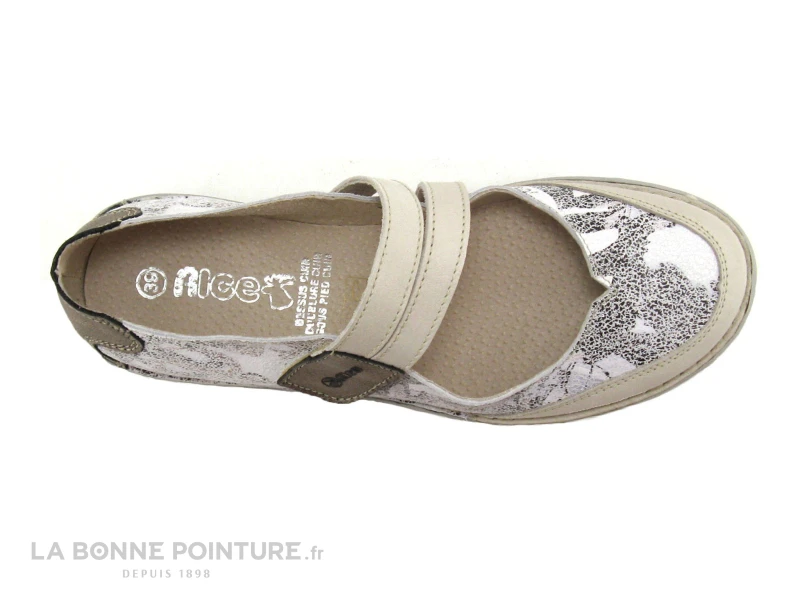 Alce Shoes 9166 - Beige - Imprime Noir Blanc Bone - Ballerine Velcro 6 Alce Shoes 9166 - Beige - Imprime Noir Blanc Bone - Ballerine Velcro – Image 6