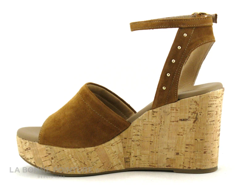 NeroGiardini E307663D 326 Velours Tabacco - Nu-pieds Compense Marron 3 NeroGiardini E307663D 326 Velours Tabacco - Nu-pieds Compense Marron – Image 3