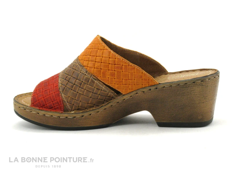 Pedi Girl YVAIR Rouge Safran - Mule Femme Petit Talon 3 Pedi Girl YVAIR Rouge Safran - Mule Femme Petit Talon – Image 3