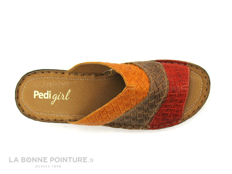 Pedi Girl YVAIR Rouge Safran - Mule Femme Petit Talon 6 Pedi Girl YVAIR Rouge Safran - Mule Femme Petit Talon – Image 6