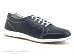 Morans WADLEY Marine - Chaussure A Lacet Femme Cuir Bleu