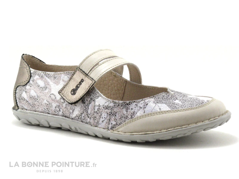 Alce Shoes 9166 - Beige - Imprime Noir Blanc Bone - Ballerine Velcro 1 Alce Shoes 9166 - Beige - Imprime Noir Blanc Bone - Ballerine Velcro