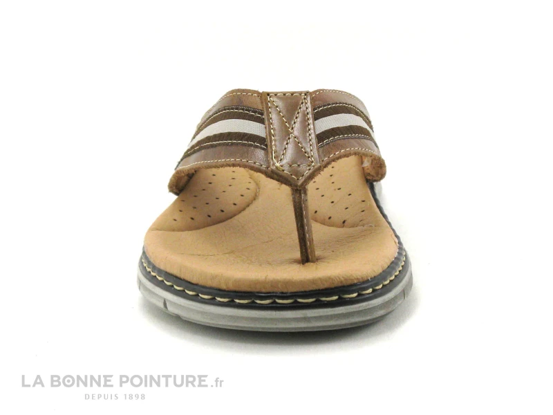 Orland 2042 Camel - Tong Homme Cuir Marron 2 Orland 2042 Camel - Tong Homme Cuir Marron – Image 2