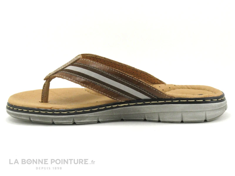 Orland 2042 Camel - Tong Homme Cuir Marron 3 Orland 2042 Camel - Tong Homme Cuir Marron – Image 3
