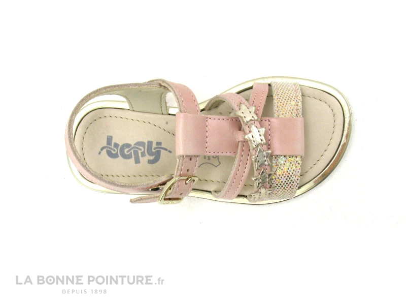 Bopy EBRIA Rose - Etoiles - Sandale Fille Cuir Rose 5 Bopy EBRIA Rose - Etoiles - Sandale Fille Cuir Rose – Image 5