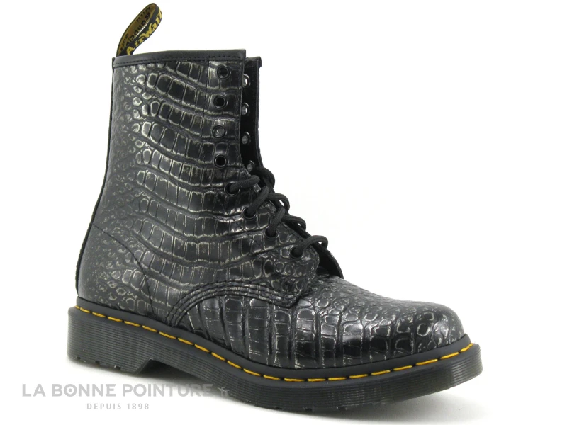 Dr. Martens Dr Martens 1460 Gun Metal - 27249029 - Wild Croc Emboss - Bottine Lacet 5 Dr. Martens Dr Martens 1460 Gun Metal - 27249029 - Wild Croc Emboss - Bottine Lacet – Image 5