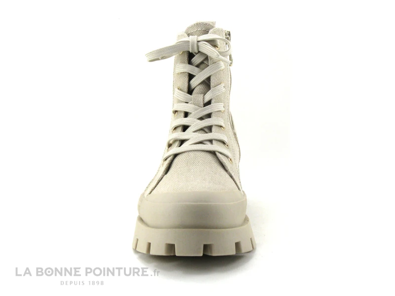 Marco Tozzi 2-25221-28 Sand - Boots Femme Toile Beige Lacet Et Zip 2 Marco Tozzi 2-25221-28 Sand - Boots Femme Toile Beige Lacet Et Zip – Image 2