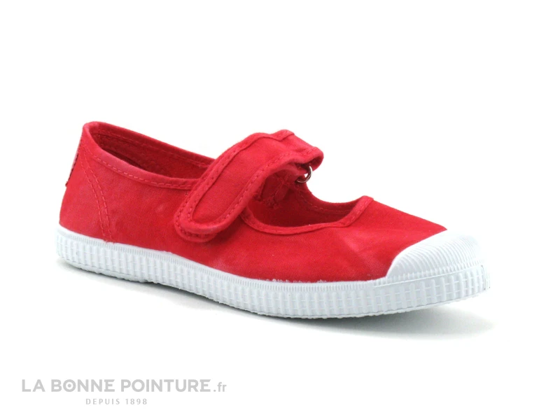 Cienta 76777 67 Ballerine Toile Rouge - Bride Velcro 1 Cienta 76777 67 Ballerine Toile Rouge - Bride Velcro