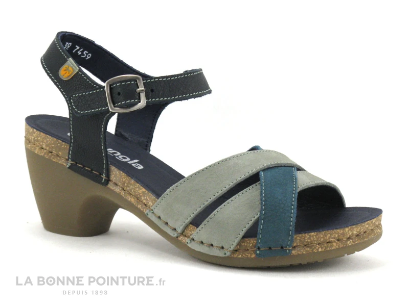 Jungla 7459 - Forest Jade - Nu-pieds Femme Cuir Bleu Et Vert - Petit Talon 1 Jungla 7459 - Forest Jade - Nu-pieds Femme Cuir Bleu Et Vert - Petit Talon
