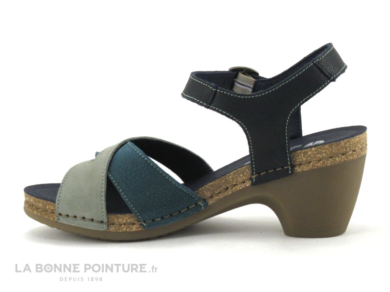 Jungla 7459 - Forest Jade - Nu-pieds Femme Cuir Bleu Et Vert - Petit Talon 3 Jungla 7459 - Forest Jade - Nu-pieds Femme Cuir Bleu Et Vert - Petit Talon – Image 3