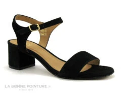 We Do 44021FB Noir - Chevre Velours - Nu-pieds Femme Talon Carre