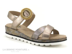 Geo Reino MAGNABE Taupe - Sandale Femme Semelle Compensee