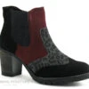 Geo Reino CALAFAL Noir Leopard Bordeaux - Bottine Talon