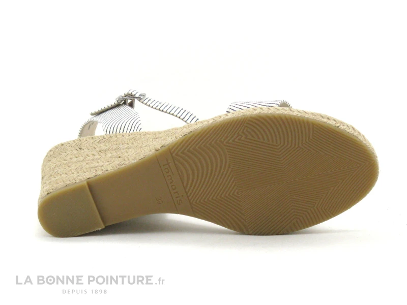 Tamaris 1-28300-26 822 Denim Stripes - Nu-pieds Espadrille Talon 6 Tamaris 1-28300-26 822 Denim Stripes - Nu-pieds Espadrille Talon – Image 6