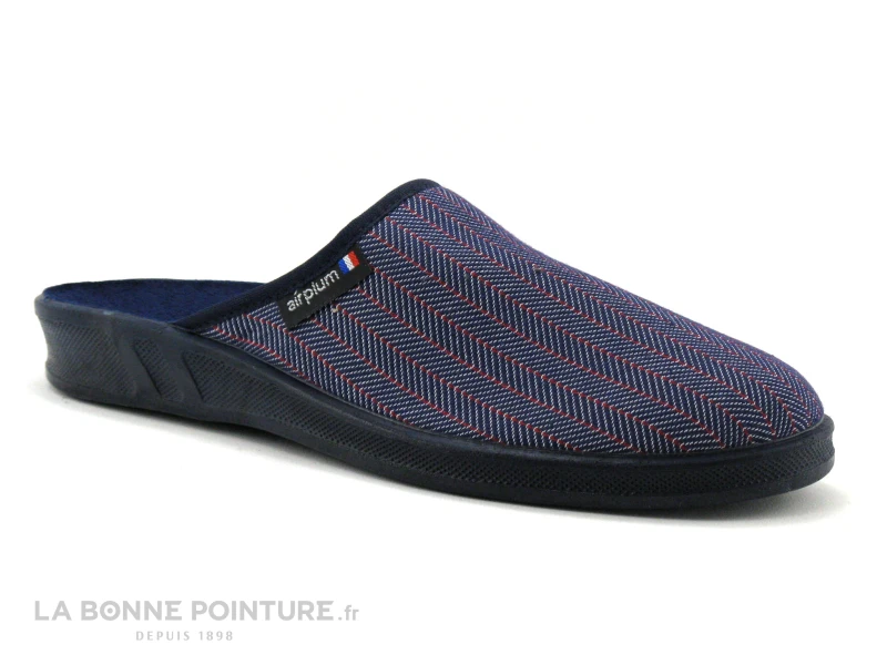 Airplum FABRICE Marine - Rayures Rouges - Pantoufle Mule Homme 1 Airplum FABRICE Marine - Rayures Rouges - Pantoufle Mule Homme