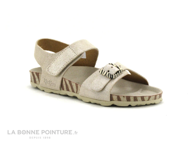 Kickers SUNKRO 858547 Argent Zebre - Sandale Reglable Fille 5 Kickers SUNKRO 858547 Argent Zebre - Sandale Reglable Fille – Image 5