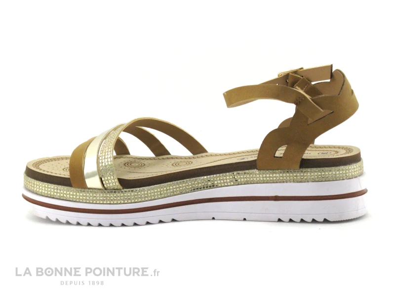 The Divine Factory TX4358 Camel - Or - Sandale Compensee Femme 2 The Divine Factory TX4358 Camel - Or - Sandale Compensee Femme – Image 2