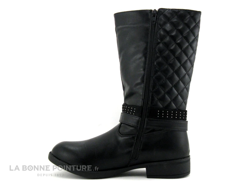 Wipop DELVIS Noir - Botte Fille - Arriere Matelasse 3 Wipop DELVIS Noir - Botte Fille - Arriere Matelasse – Image 3