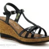 Tamaris 1-28347-26 Black - Sandale Noire -Semelle Compensee