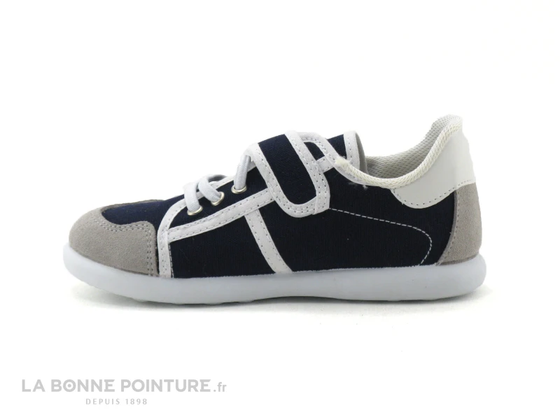 Batilas 394 001 - Basket GARCON Toile Bleu Marine Avec Scratch 2 Batilas 394 001 - Basket GARCON Toile Bleu Marine Avec Scratch – Image 2