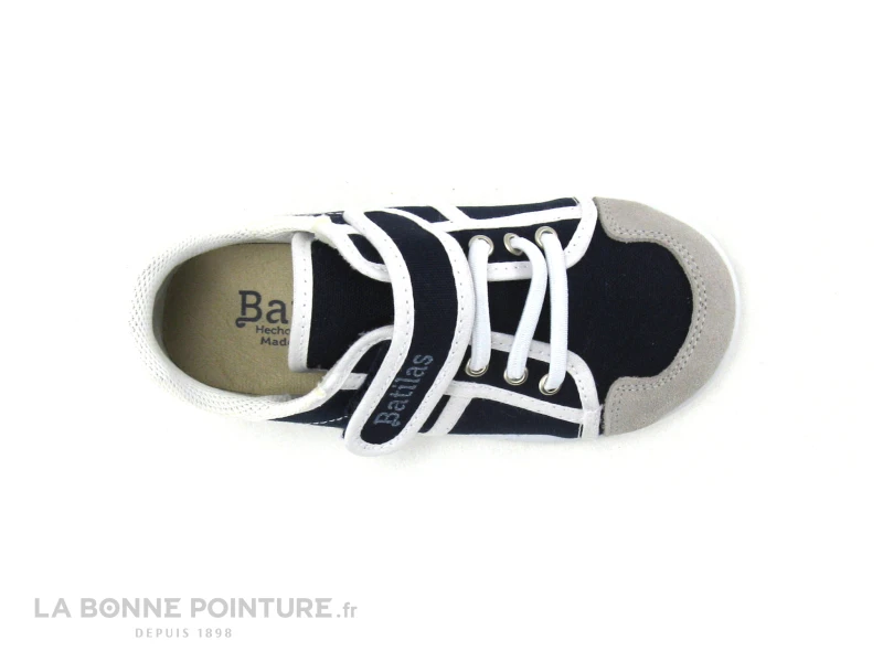 Batilas 394 001 - Basket GARCON Toile Bleu Marine Avec Scratch 4 Batilas 394 001 - Basket GARCON Toile Bleu Marine Avec Scratch – Image 4