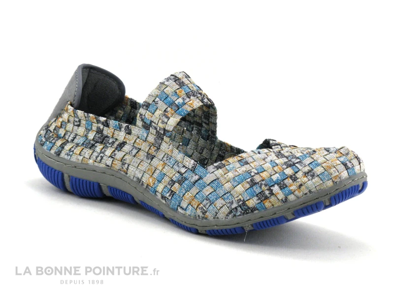 Rock Spring CAPETOWN Bleu Metal - Argent - Ballerine Elastique Tresse 5 Rock Spring CAPETOWN Bleu Metal - Argent - Ballerine Elastique Tresse – Image 5