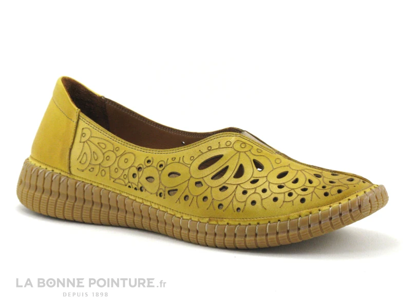 Karyoka RITA Jaune - Ballerine Perforee Femme Cuir Jaune 5 Karyoka RITA Jaune - Ballerine Perforee Femme Cuir Jaune – Image 5