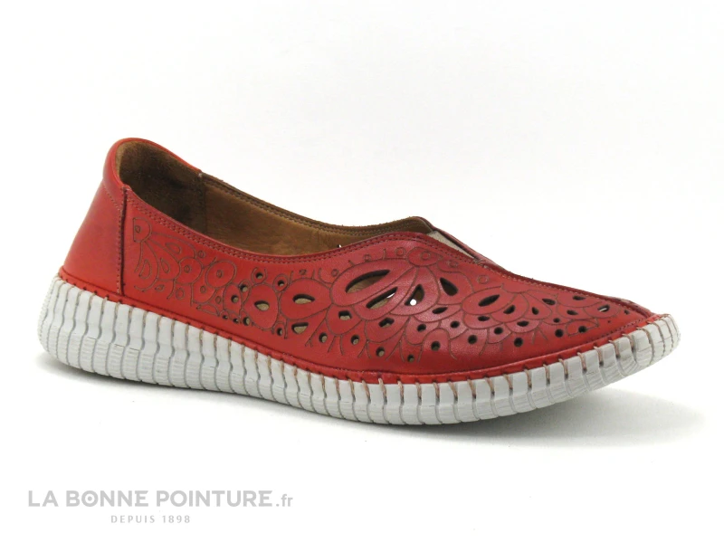 Karyoka RITA Blood - Ballerine Rouge Tige Perforee 1 Karyoka RITA Blood - Ballerine Rouge Tige Perforee