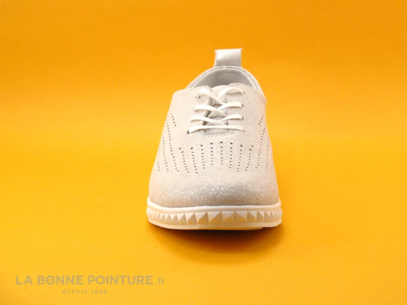 Morans WITOU Argent - Chaussure A Lacet Femme Perforee 2 Morans WITOU Argent - Chaussure A Lacet Femme Perforee – Image 2