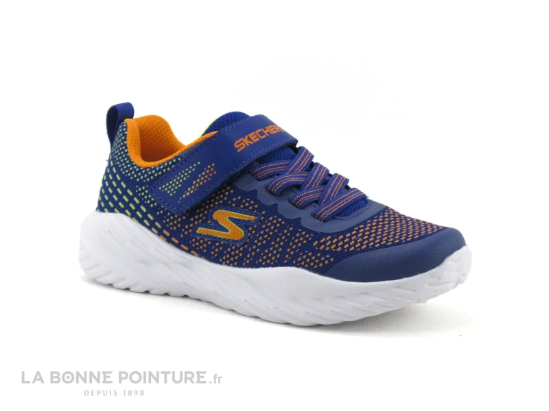 Skechers 403753L Nitro Sprint - Bleu Orange - Basket GARCON 1 Skechers 403753L Nitro Sprint - Bleu Orange - Basket GARCON