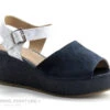 MamZelle PETINA Velours Navy - Acier - CS52T07 - Sandale Compensee