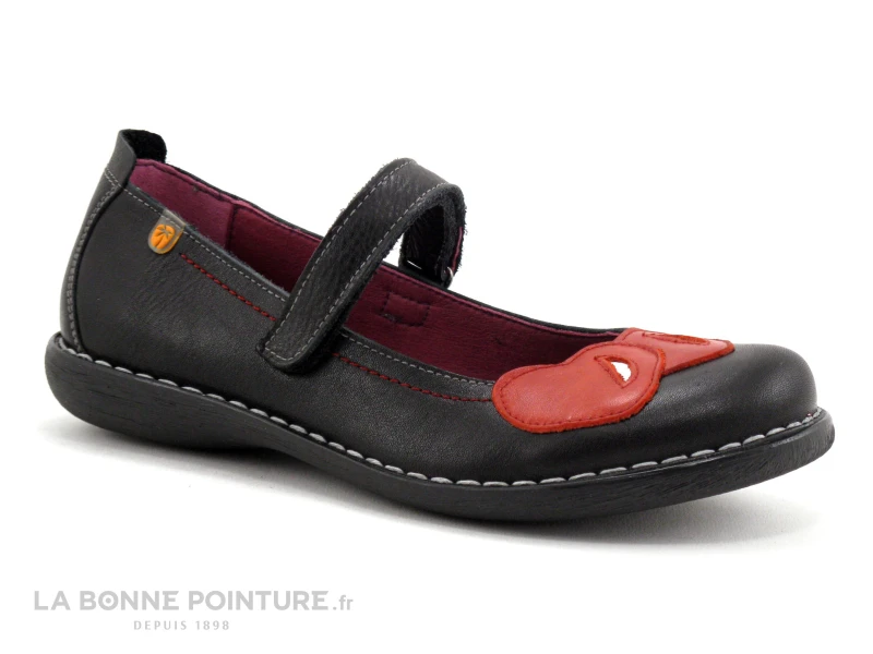 Jungla 6790 Noir - Coeurs Rouges - Ballerine Velcro 1 Jungla 6790 Noir - Coeurs Rouges - Ballerine Velcro
