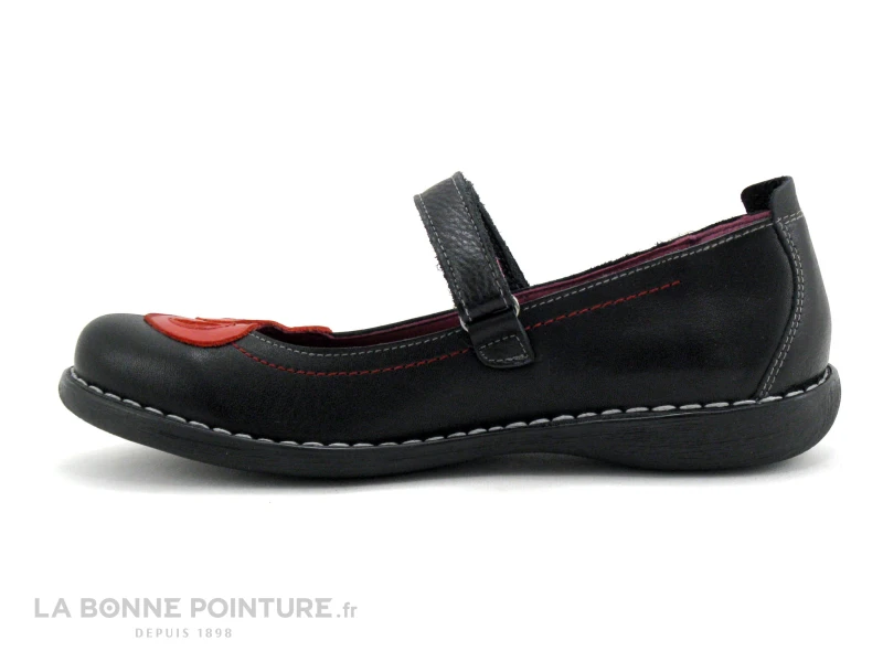 Jungla 6790 Noir - Coeurs Rouges - Ballerine Velcro 3 Jungla 6790 Noir - Coeurs Rouges - Ballerine Velcro – Image 3
