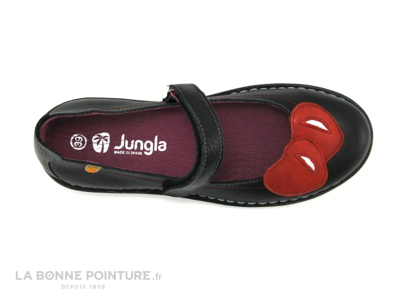 Jungla 6790 Noir - Coeurs Rouges - Ballerine Velcro 6 Jungla 6790 Noir - Coeurs Rouges - Ballerine Velcro – Image 6
