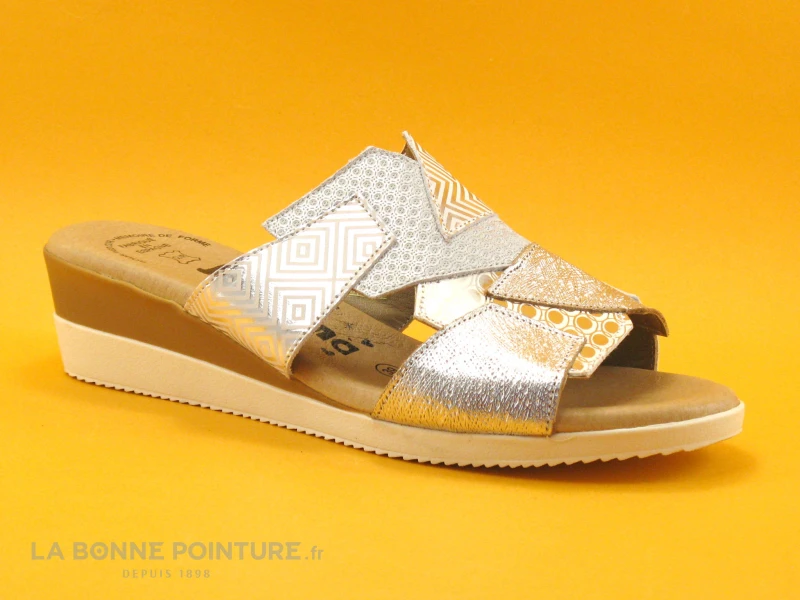 Jordana 2769 Argent - Mule Femme - Talon Compense 1 Jordana 2769 Argent - Mule Femme - Talon Compense