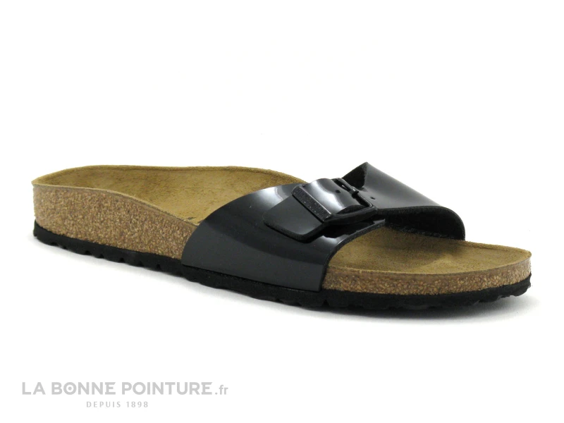Birkenstock MADRID Birko Flor Vernis Noir - BK040303 - Mule Femme 1 Birkenstock MADRID Birko Flor Vernis Noir - BK040303 - Mule Femme