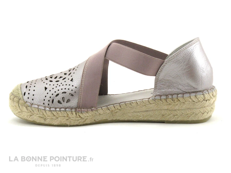 Fabiolas M105704 Rose Metallise - Espadrille Cuir Rose 3 Fabiolas M105704 Rose Metallise - Espadrille Cuir Rose – Image 3