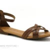 Kaola 580 Marron - Sandale Plate Bride Cheville - Femme