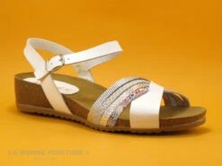 Jordana 3421 Blanc Argent - Sandale Mode Femme