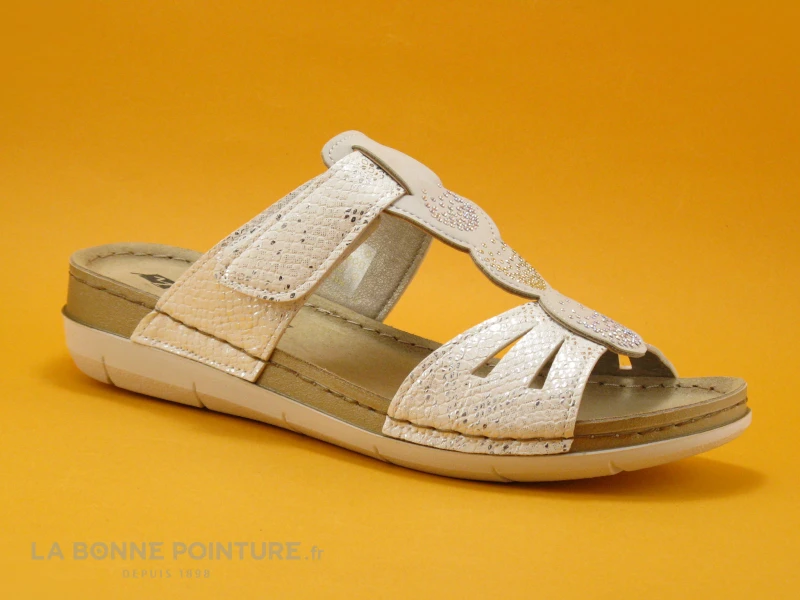 Morans MELIANDE Blanc Python - Dessus Perles - Mule Femme 1 Morans MELIANDE Blanc Python - Dessus Perles - Mule Femme