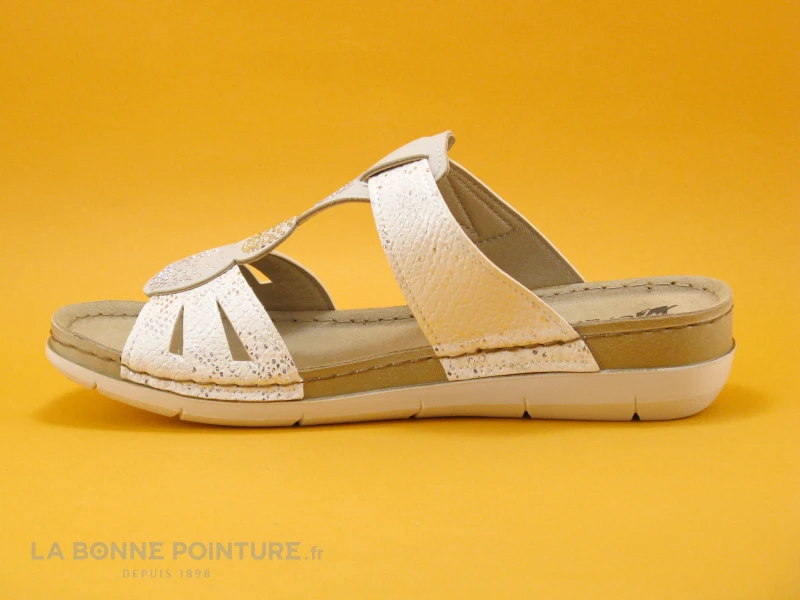 Morans MELIANDE Blanc Python - Dessus Perles - Mule Femme 2 Morans MELIANDE Blanc Python - Dessus Perles - Mule Femme – Image 2