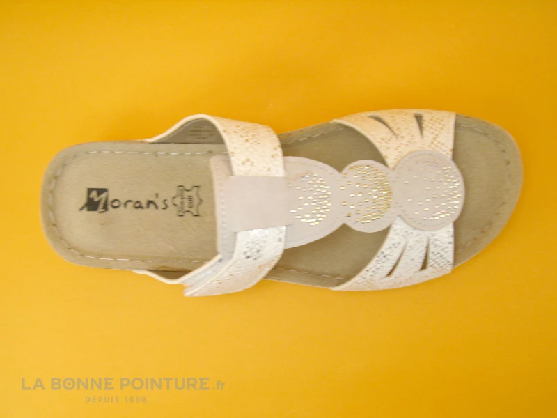 Morans MELIANDE Blanc Python - Dessus Perles - Mule Femme 3 Morans MELIANDE Blanc Python - Dessus Perles - Mule Femme – Image 3