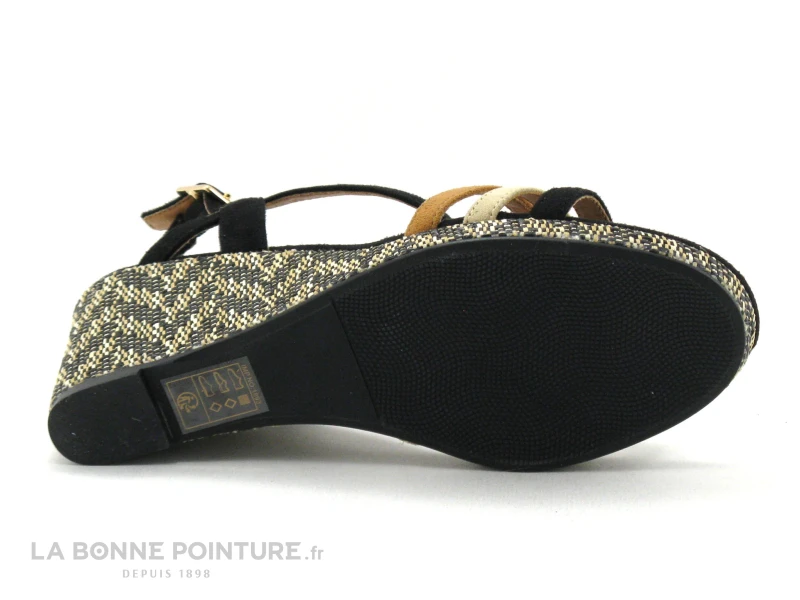 The Divine Factory QL4635 Noir Beige Camel - Sandale Talon Compense 4 The Divine Factory QL4635 Noir Beige Camel - Sandale Talon Compense – Image 4