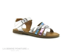 3 Pommes VINNIE Argent Rose Bleu - Sandale Fille